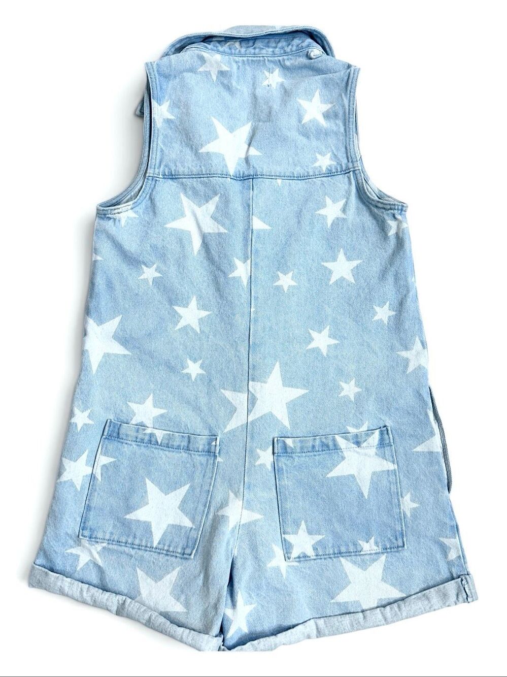 Show Me Your Mumu Reno Star Print Denim Romper Small Western Festival - Picture 5 of 16